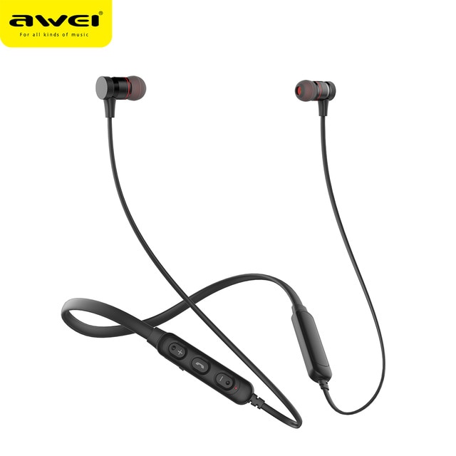 Generic Awei G10BL Outdoor Sports Fashion Neck Hanging Design Stereo Bass Bluetooth Earphone, Built-in Mic(Black) view 3