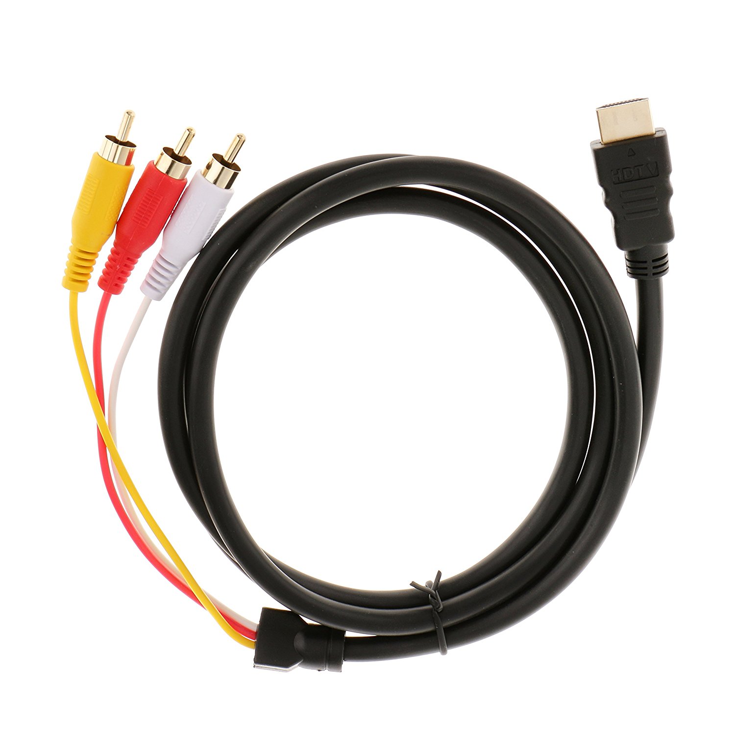 1.5 M HDMI Male to 3 RCA Audio Video AV Component Cable Adapter Gold Plated